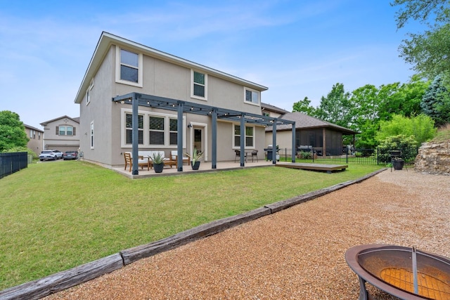 6224 Aviara Dr Unit E14, Austin, TX 78735 - rear view of property with a pergola, stucco siding, and a patio area