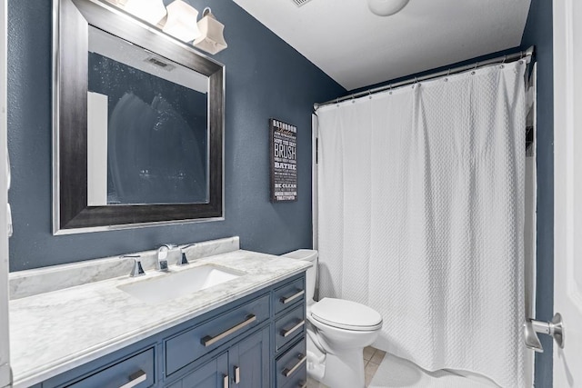 2128 Hilton Head Dr, Round Rock, TX 78664 - full bathroom featuring vanity, tile patterned flooring, and a shower with curtain