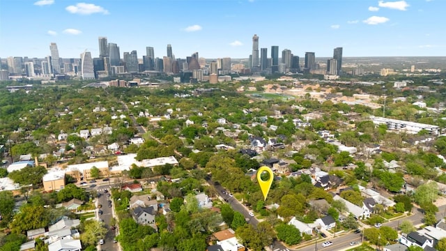 1709 Bouldin Ave, Austin, TX 78704 - aerial view of property and surrounding area featuring city skyline