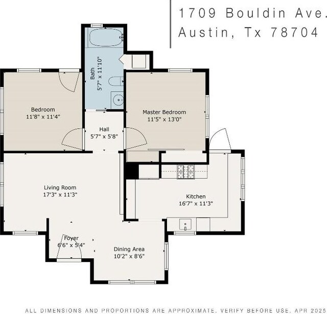 1709 Bouldin Ave, Austin, TX 78704 - room layout