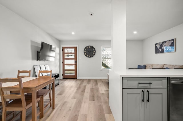 1203 Hollow Creek Dr Unit 101, Austin, TX 78704 - dining space featuring light wood finished floors and recessed lighting