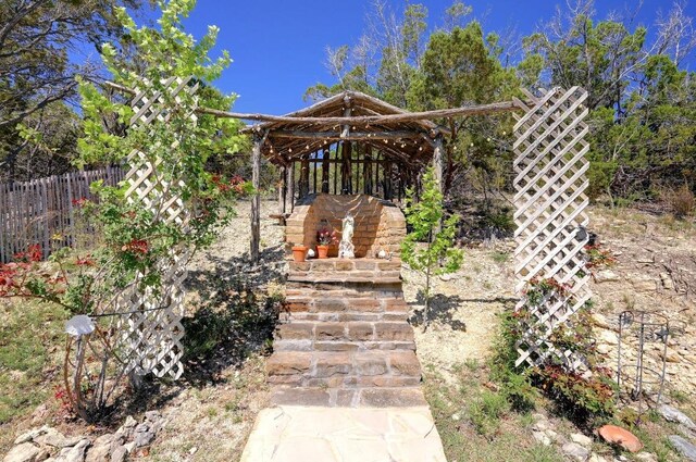 view of yard with fence