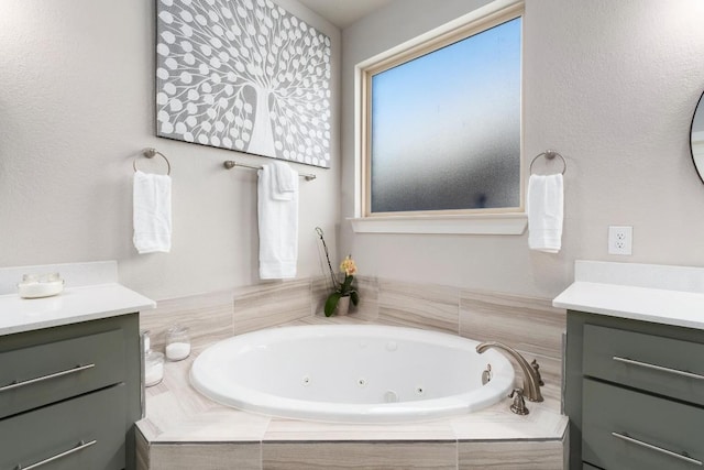 20401 Great Egret Ln, Pflugerville, TX 78660 - full bath with vanity and a whirlpool tub