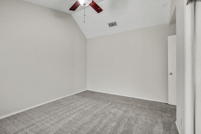 2215 Post Rd Unit 2022, Austin, TX 78704 - carpeted empty room featuring ceiling fan and lofted ceiling
