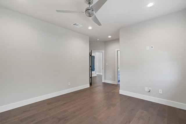 8 Cove Creek Ln, Austin, TX 78738 - unfurnished room with a ceiling fan, recessed lighting, and dark wood finished floors