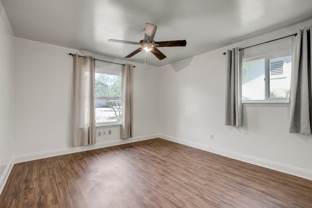 12319 Wycliff Ln, Austin, TX 78727 - unfurnished room featuring a ceiling fan, wood finished floors, and baseboards