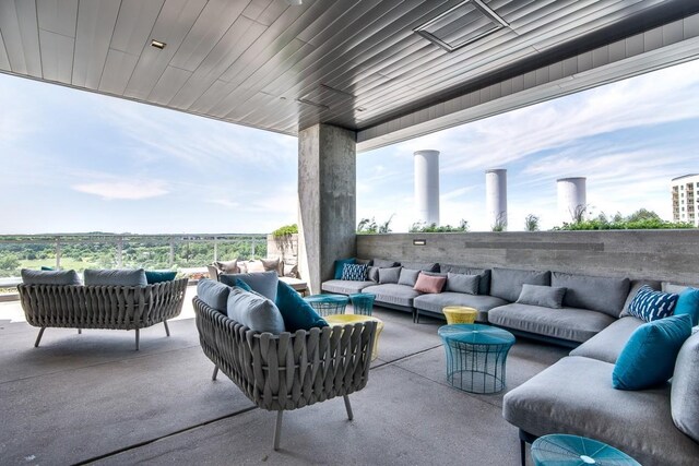 view of patio with an outdoor living space