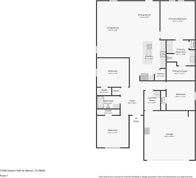 12700 Robert Taft St, Manor, TX 78653 - view of property floor plan