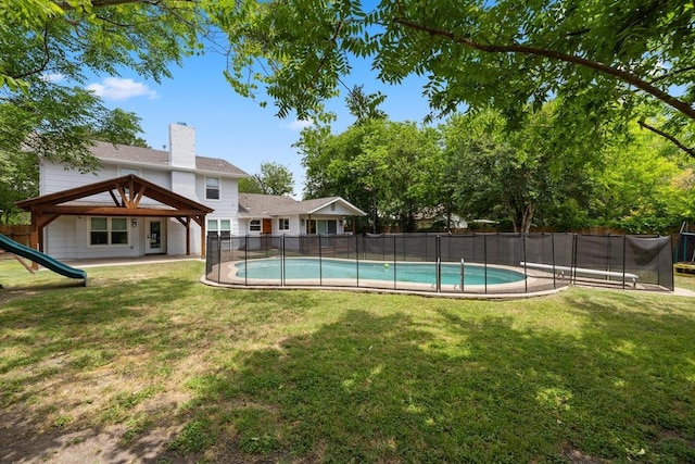 6905 Drexel Dr, Austin, TX 78723 - view of pool with a patio area and a trampoline