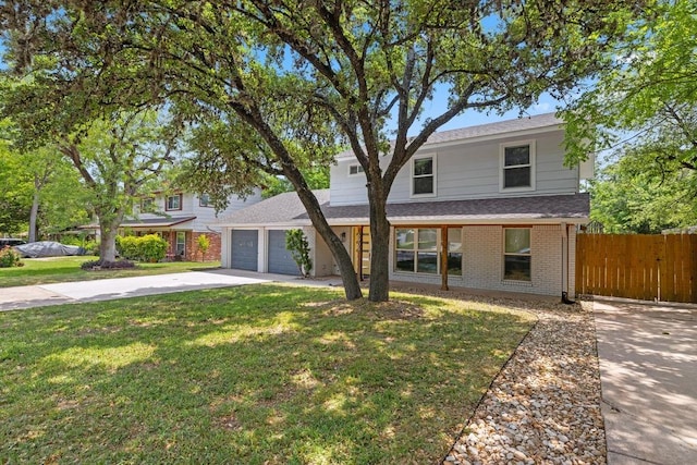 6905 Drexel Dr, Austin, TX 78723 - view of front of home featuring driveway, brick siding, a garage, and a shingled roof