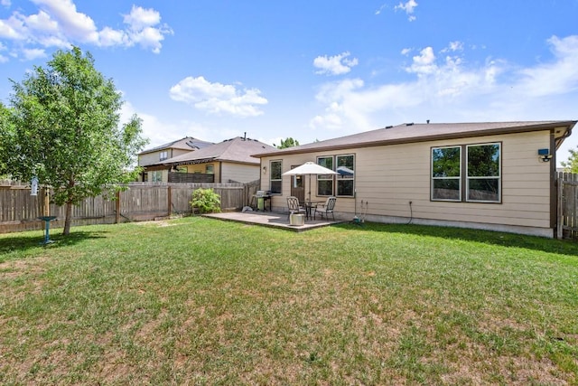 15204 Guffey Dr, Austin, TX 78725 - rear view of house featuring a fenced backyard and a patio area