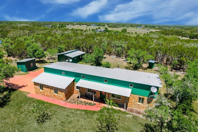 17025 Round Mountain Rd, Leander, TX 78641 - aerial view of property and surrounding area with a forest