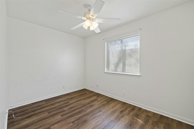3201 El Salido Pkwy Bldg E, Cedar Park, TX 78613 - empty room featuring ceiling fan, baseboards, and dark wood-style flooring