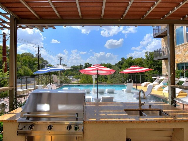 1900 Barton Springs Rd Unit 3007, Austin, TX 78704 - view of swimming pool with a patio and a bar