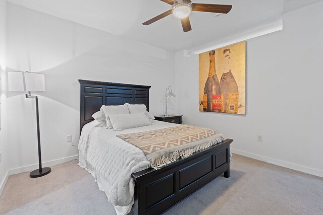 1900 Barton Springs Rd Unit 3007, Austin, TX 78704 - bedroom featuring light carpet, baseboards, and ceiling fan