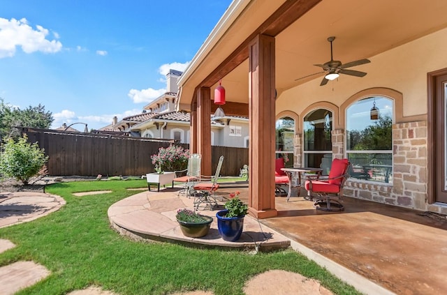 300 Horseback Holw, Austin, TX 78732 - view of patio / terrace with ceiling fan