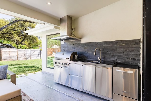 4000 Greystone Dr, Austin, TX 78731 - view of patio featuring a sink