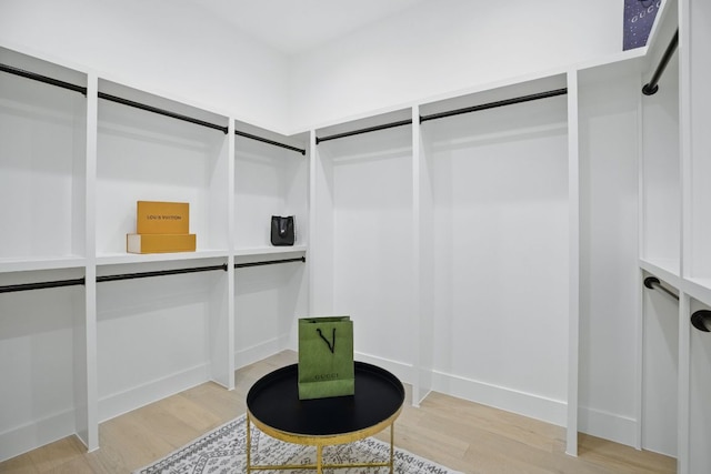 spacious closet with light wood-style floors