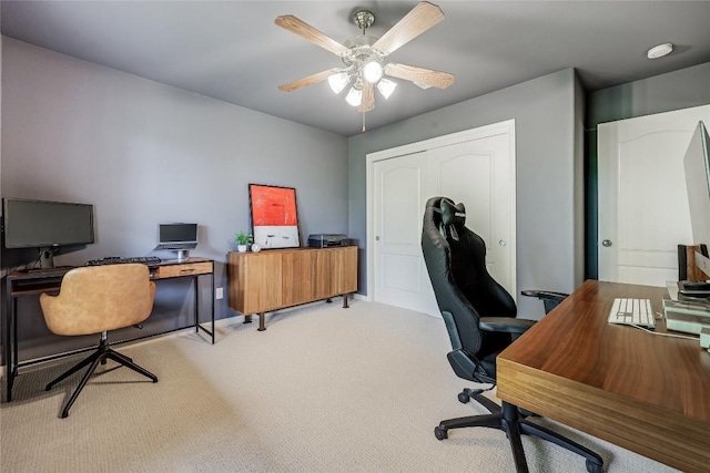 20718 Camel Back St, Lago Vista, TX 78645 - office with light carpet and a ceiling fan