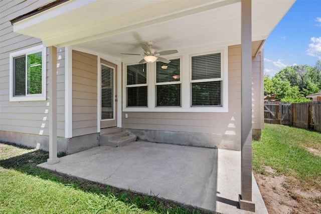 11932 Shropshire Blvd, Austin, TX 78753 - view of patio featuring entry steps and ceiling fan