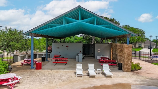 view of patio with fence