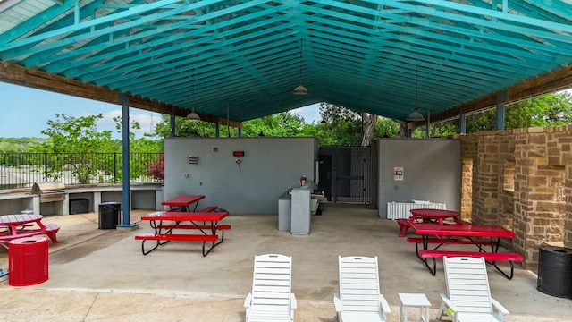 view of patio / terrace with fence and area for grilling
