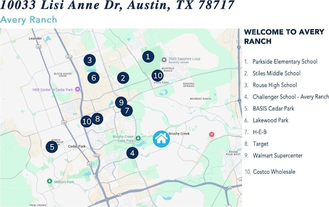 10033 Lisi Anne Dr, Austin, TX 78717 - map / location