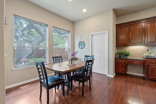 10033 Lisi Anne Dr, Austin, TX 78717 - dining area with dark wood-style floors and recessed lighting