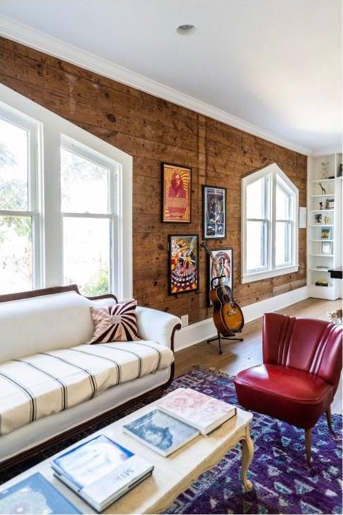 712 Harris Ave Unit 1, Austin, TX 78705 - living area with wood finished floors and ornamental molding