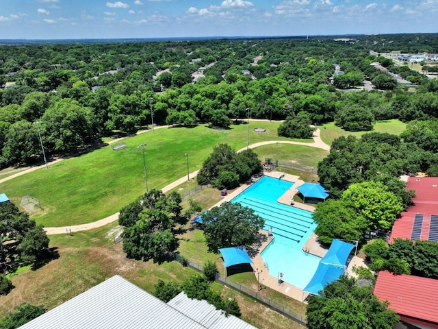 7611 Oak Hedge Pl, Austin, TX 78745 - bird's eye view of a pool and a forest