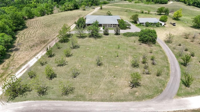 aerial view featuring a rural view