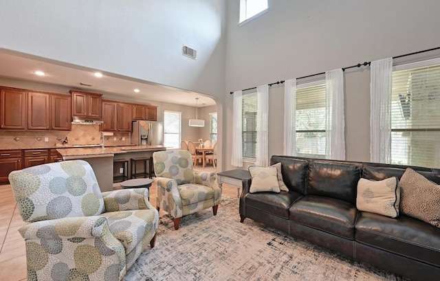 7716 Journeyville Dr, Austin, TX 78735 - living room with recessed lighting and a high ceiling