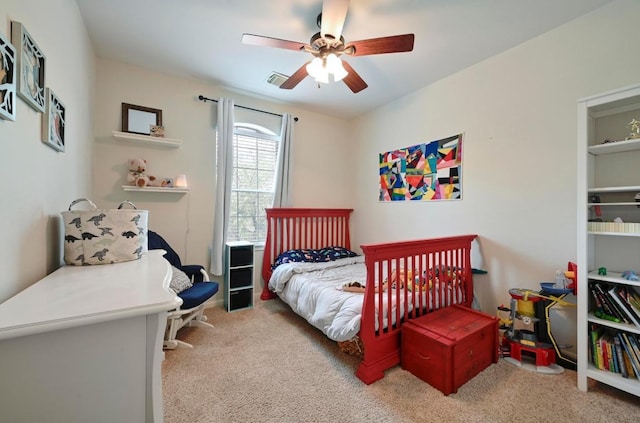 7716 Journeyville Dr, Austin, TX 78735 - carpeted bedroom featuring ceiling fan