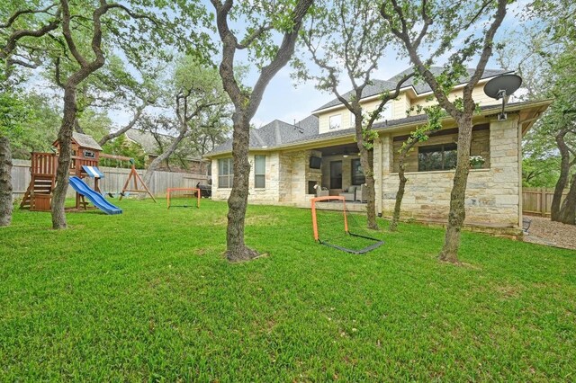7716 Journeyville Dr, Austin, TX 78735 - view of yard with a playground