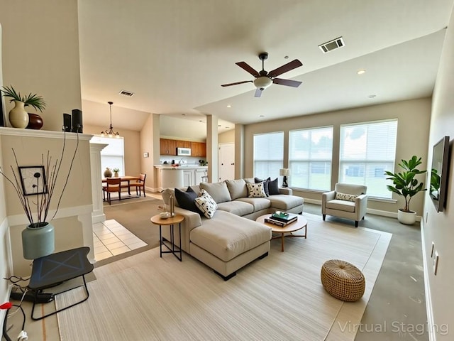 3622 Cheyenne St, Round Rock, TX 78664 - living room featuring a ceiling fan and baseboards