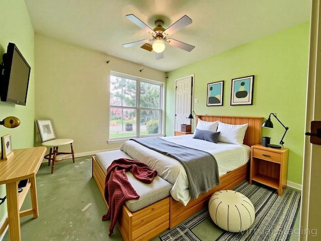 3622 Cheyenne St, Round Rock, TX 78664 - bedroom featuring carpet floors, baseboards, and a ceiling fan