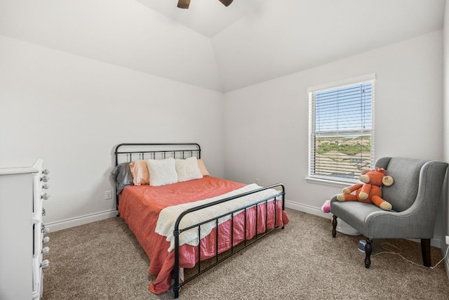 5609 Traviston Ct, Austin, TX 78738 - bedroom featuring carpet floors, a ceiling fan, and lofted ceiling