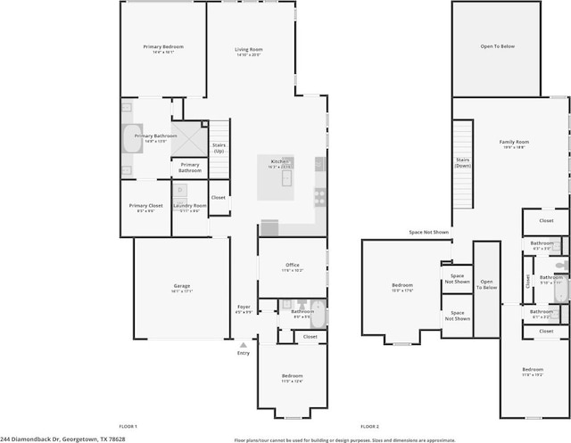244 Diamondback Dr, Georgetown, TX 78628 - floor plan / room layout