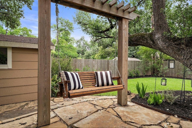 4101 Galacia Dr, Austin, TX 78759 - fenced backyard with a patio area