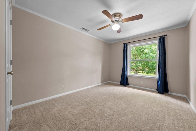 4101 Galacia Dr, Austin, TX 78759 - carpeted spare room featuring ceiling fan and crown molding
