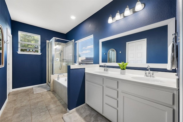 1404 Jenkins Bnd Unit 11, Austin, TX 78748 - full bathroom with a stall shower, a bath, and double vanity