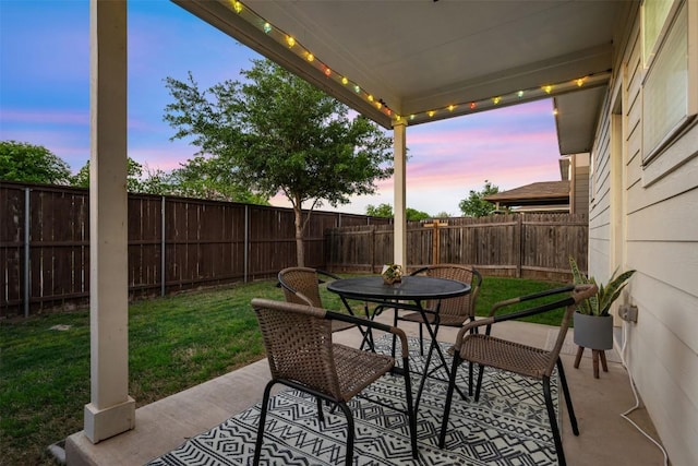 1404 Jenkins Bnd Unit 11, Austin, TX 78748 - fenced backyard featuring a patio and outdoor dining area