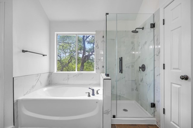 104 Summerwood Cv, San Marcos, TX 78666 - full bath featuring a garden tub and a marble finish shower