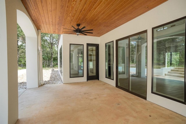view of patio / terrace featuring a ceiling fan