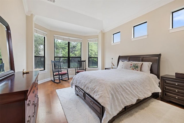 2328 Gilia Dr, Austin, TX 78733 - bedroom with multiple windows, wood finished floors, and ornamental molding