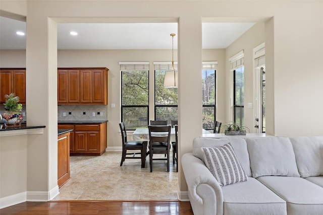 2328 Gilia Dr, Austin, TX 78733 - living room featuring light wood-style flooring and recessed lighting