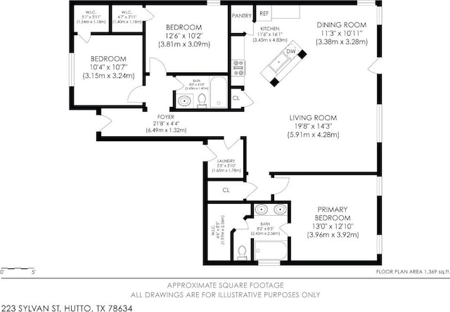 223 Sylvan St, Hutto, TX 78634 - plan