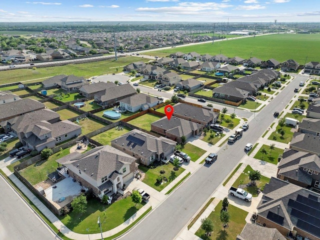 aerial view with a residential view