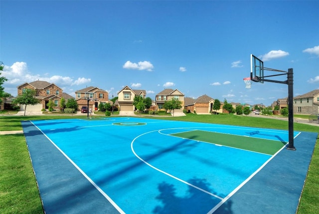 2012 Matlock Cir, Hutto, TX 78634 - view of sport court with a residential view, community basketball court, and a yard