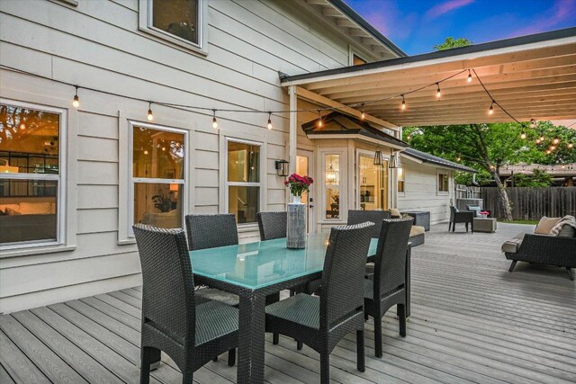 11903 Brookwood Cir, Austin, TX 78750 - wooden terrace featuring outdoor dining space